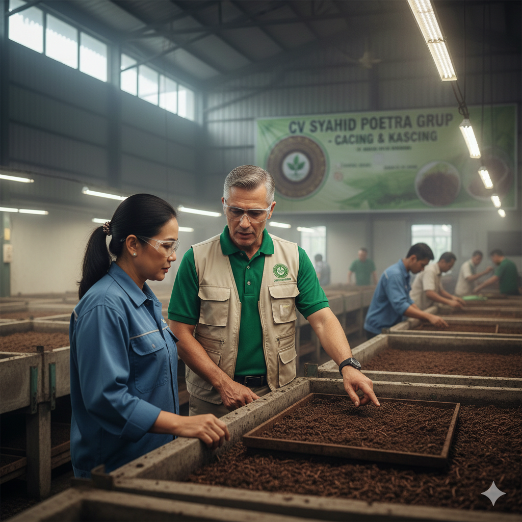 Konsultasi budidaya cacing di fasilitas CV Syahid Poetra Grup